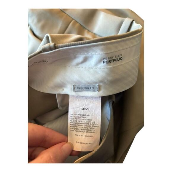 Perry Ellis Portfolio Gray Men's Dress Pants Size 34x29 - Picture 3 of 3
